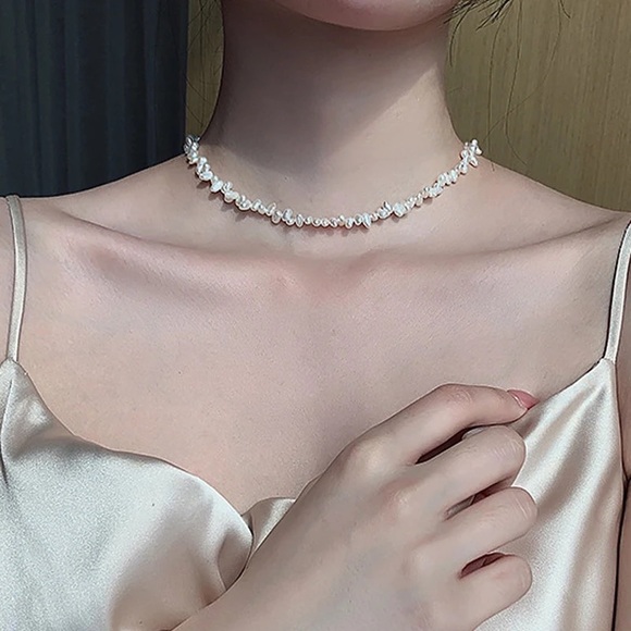 Zara Gold Irregular Baroque Keshi Pearls White Freshwater Pearl Chain Bracelet - Picture 16 of 16